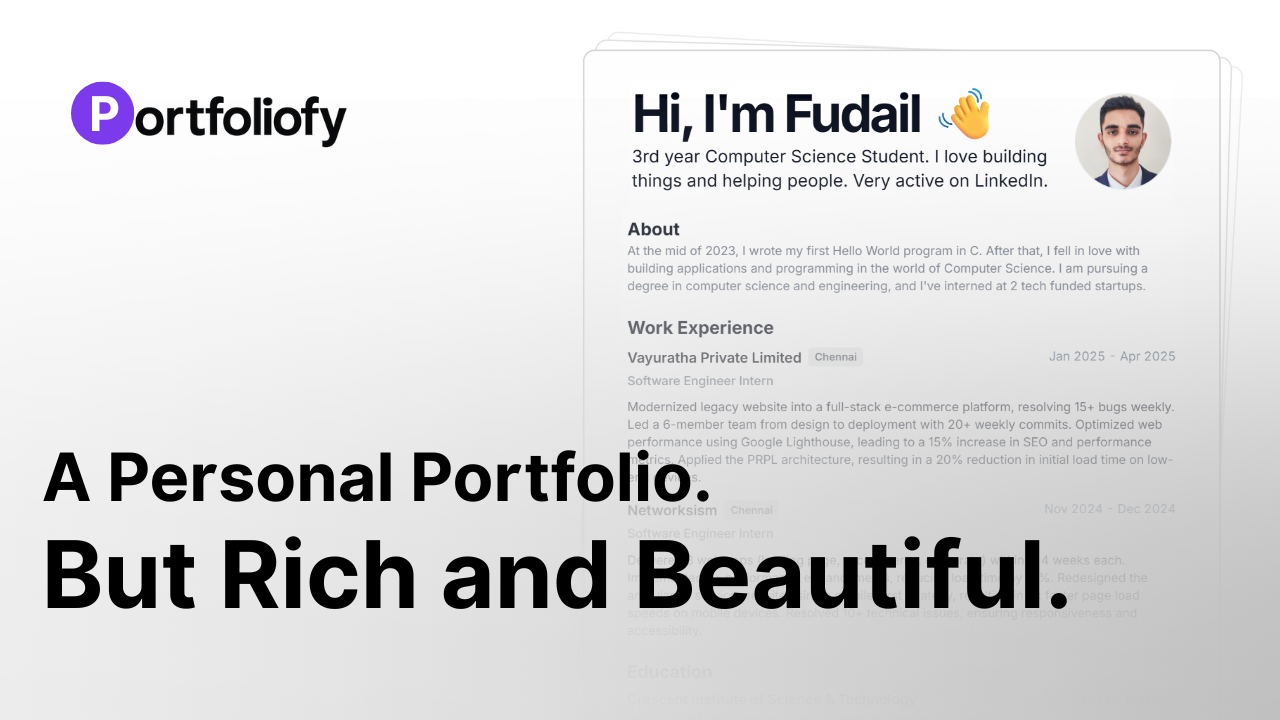 An image of the Portfoliofy project.